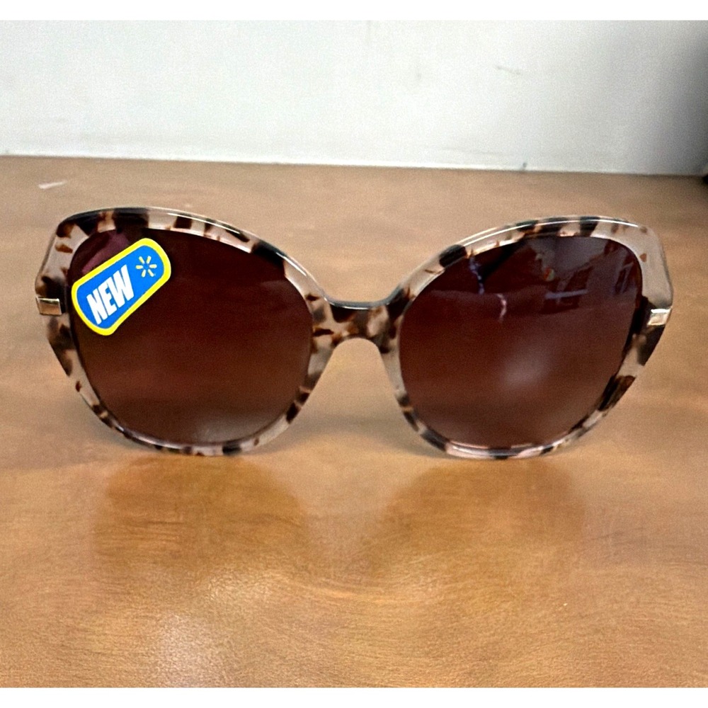 Walmart KIMBER Womens Tortoise Square Oversize Sunglasses Brown Tinted UV400